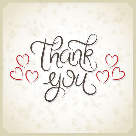 Thank you Lettering card. Handmade calligraphy. Vintage backgroundのイラスト素材