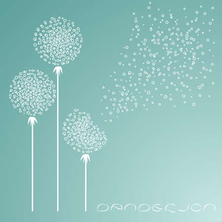 Abstract background with dandelions in the wind.のイラスト素材