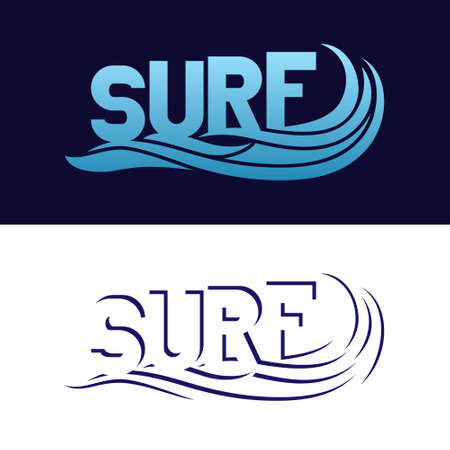 Set of Surfing typography posters. T-shirt fashion Design. Template for postcard, banner, flyer. Surf Logoのイラスト素材