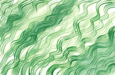 watercolor green wave backgroundの写真素材