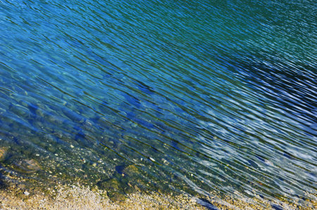 Abstract waves on water. Beautiful turquoise blue sea water background.