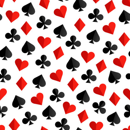 Vector seams pattern with playing cards suitsのイラスト素材