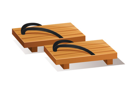 Traditional Japanese footwear geta sandals.のイラスト素材
