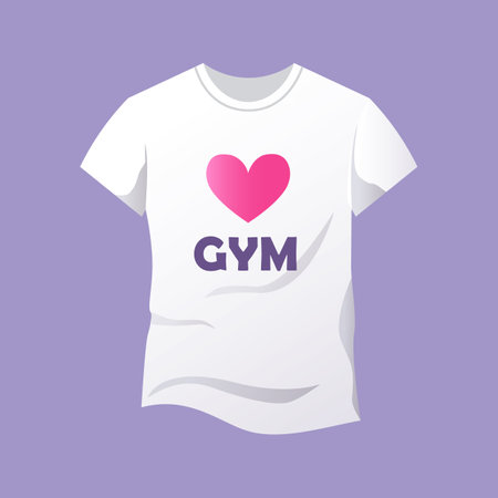 Sportive women t shirt with lettering I love gym.のイラスト素材