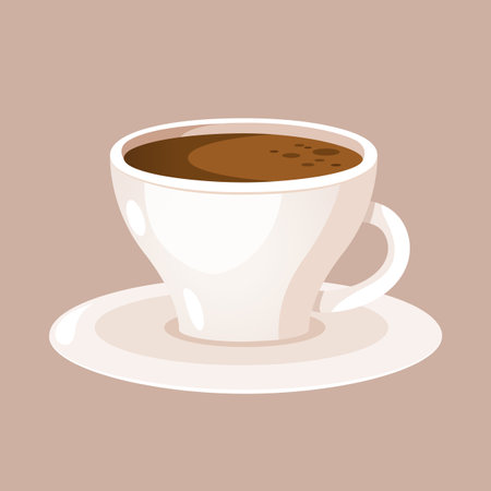 Vector illustration of a cup of coffee isolated on a white backgroud.のイラスト素材