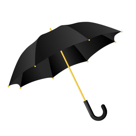 Vector black umbrella isolated on white backgroundのイラスト素材