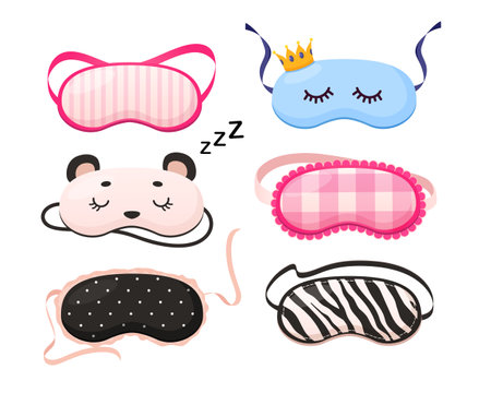 Cartoon sleep masks collectionのイラスト素材