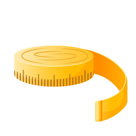 Vector measuring tape icon isolated on white background.のイラスト素材