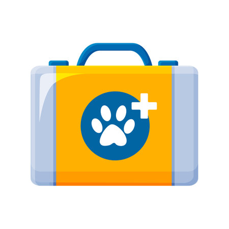 First aid kit for animals isolated on white background.のイラスト素材