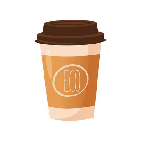 Eco paper cup packaging isolated on white background.のイラスト素材