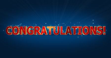 3d rendering of congratulations banner for casino machines, gambling games, etc.の写真素材