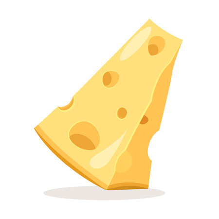 Piece of tasty gourmet cheese isolated on white background.のイラスト素材