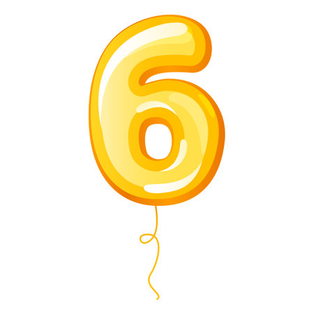 Birthday inflatable foil number balloon isolated on a white background.のイラスト素材