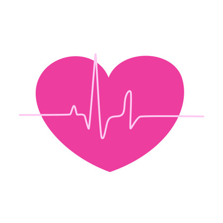 Heart rate Pulse Electrocardiography isolated on white background.のイラスト素材