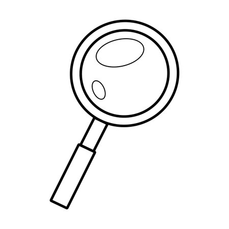 Vector line illustration of magnifying glass isolated on a white background.のイラスト素材