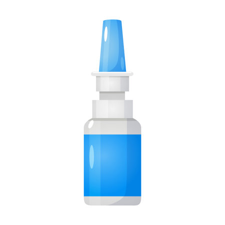 Nasal spray bottle isolated on white background.のイラスト素材
