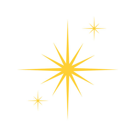 Vector cartoon shiny bright sparkles isolated on white background.