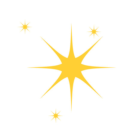 Vector cartoon shiny bright sparkles isolated on white background.のイラスト素材