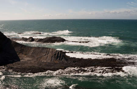 Magnific Cliffs of Portugal in Atlantic oceanの写真素材