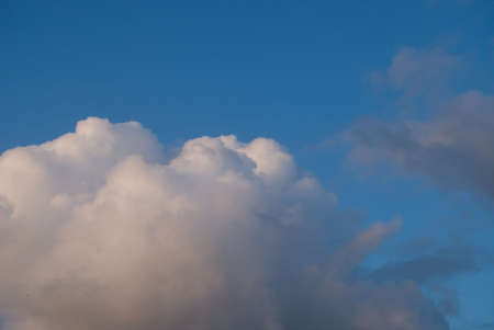 The white cloud on the blue sky