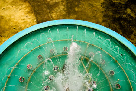 View on a fountain from above in parkの写真素材