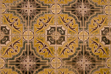 The polychrome ceramic tiled panel tipical in Portugal