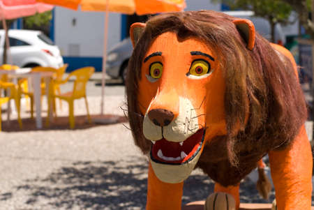 REDONDO, PORTUGAL -10 AUGUST 2013. Festival flower  in streets in Alentejo- Ruas floridas-Made paper´s dolls on 10 August 2013 Redondo, Portugalのeditorial素材