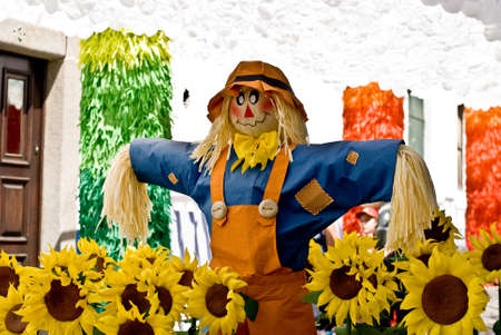 REDONDO, PORTUGAL -10 AUGUST 2013. Festival flower  in streets in Alentejo- Ruas floridas-Made paper´s dolls on 10 August 2013 Redondo, Portugalのeditorial素材