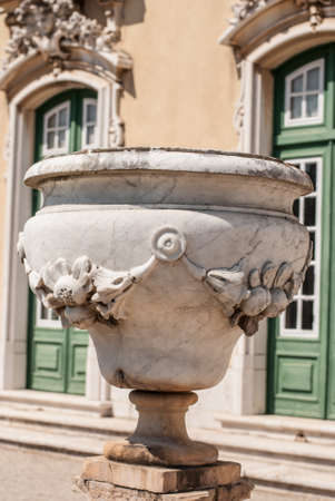 Antique statue in park of Queluz, Sintra, Portugalの写真素材