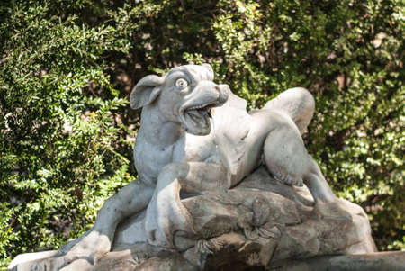Antique statue in park of Queluz, Sintra, Portugalの写真素材