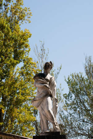 Antique statue in park of Queluz, Sintra, Portugalの写真素材