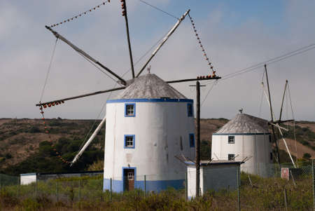 A typical Portuguese windmill in Sintraの写真素材