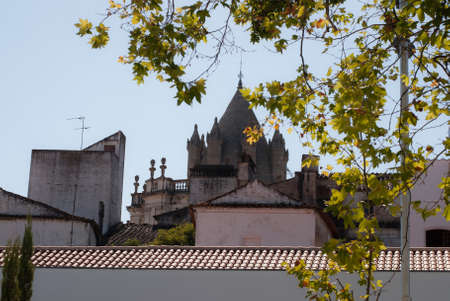 Church facade  in Evora, Portugalのeditorial素材