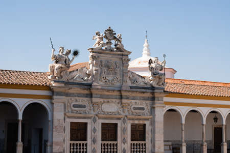 Church facade  in Evora, Portugal