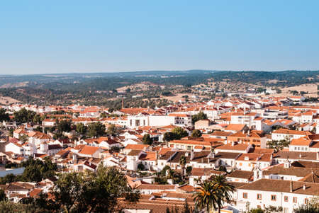 Looking over typical houses in Montemor, Alentejo, Portugalの写真素材