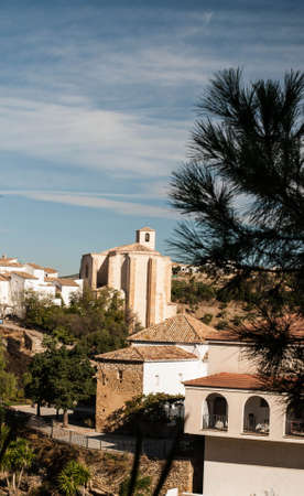 Setenil de las Bodegas is one of the pueblos blancos  white villages  of Andalucia, Spain, famous for its dwellings built into rock overhangs above the Rio Trejoの写真素材