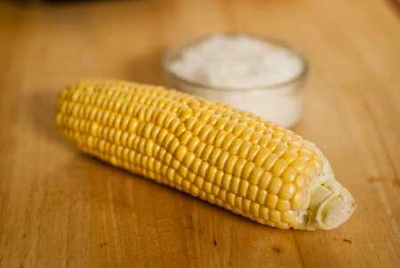 Corns on the brown table