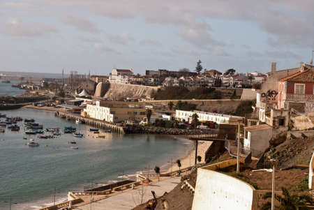 View of port in Sines, Portugalの写真素材