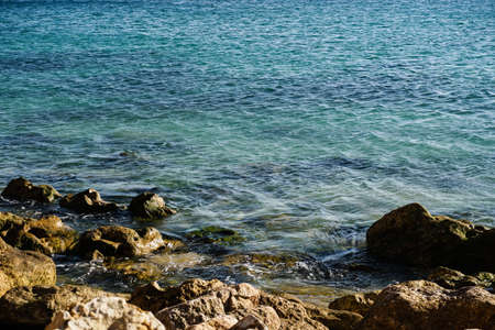 The coast of the Atlantic ocean in Portugal. Algarveの写真素材