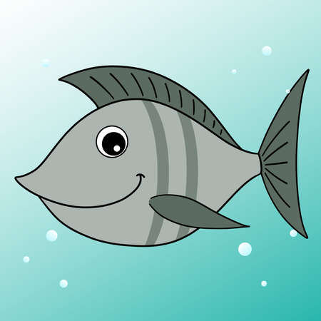 fish. Stylized cartoon drawing of a fish. Fishing. Zodiac signs. waterfowl. fish vector.のイラスト素材