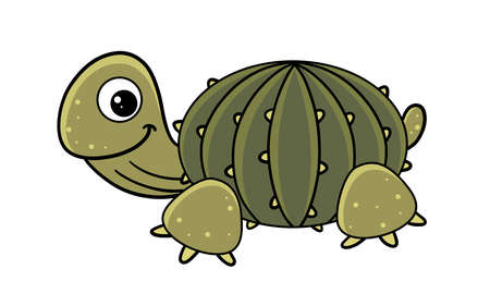 Cute cartoon vector turtle. Amphibians. Reptile. Perfect for children prints and any of your...