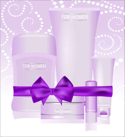 Vector image of cosmetics for women of different typesのイラスト素材