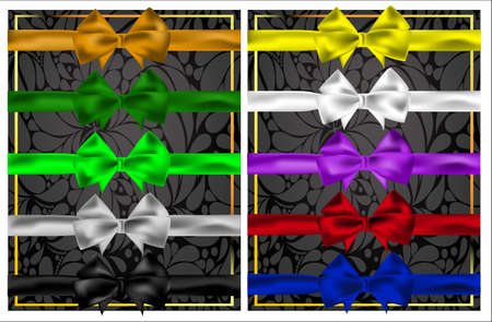 Set of colorful bows and ribbons for design. The ten colors.のイラスト素材