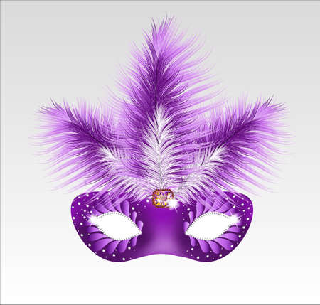 Elegant carnival mask with beautiful feathers. Vector illustration.のイラスト素材