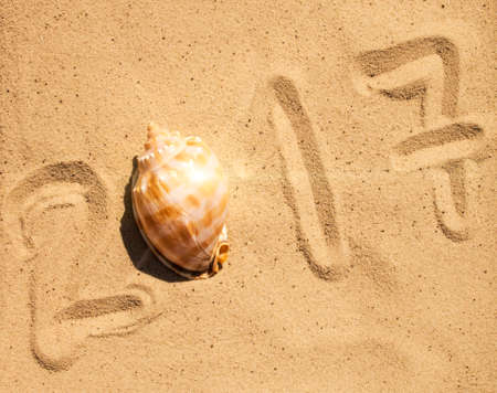 Holidays 2017. Sandy beach of a tropical island.の写真素材