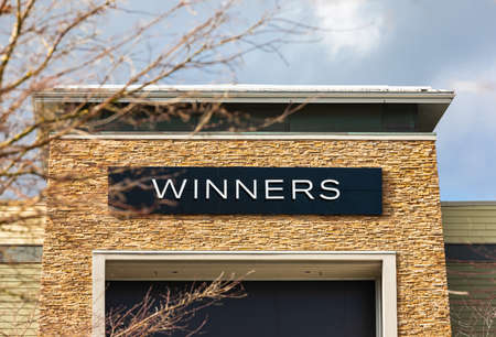 Winners is a Canadian department store chain which offers clothing, bedding, jewelry, beauty items, furniture and housewares-February 16,2021-White Rock BC, Canadaのeditorial素材