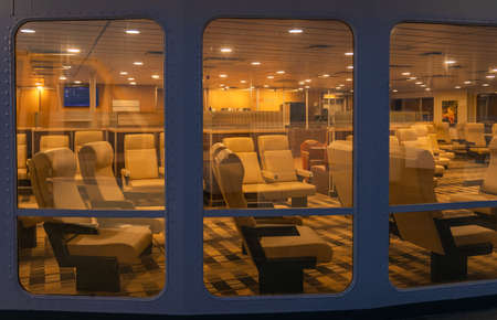 Interior of the ferry. Ferry inside. Comfort seats for passengers. British Columbia Ferry-July...