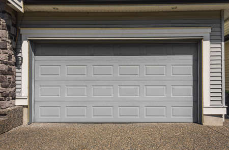 Garage door in Vancouver, Canada. Garage door in luxury house. Street photo, nobody, selective focus