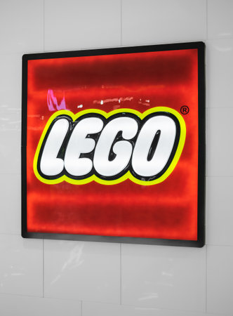 Toy company LEGO logo, LEGO toy store and brand logo. From 1949 Lego is a popular line of...