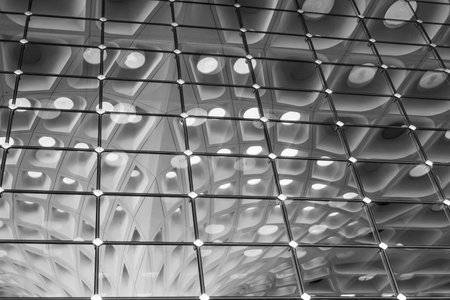 Textures from the facades of the buildings. Geometric texture. modern architecture. Contemporary building with geometric pattern. Abstract modern architecture background. Texture, pattern, geometryの写真素材